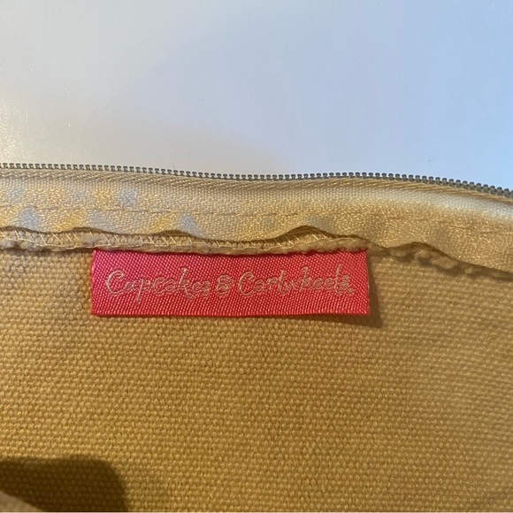Cupcakes & Cartwheels Canvas zippered bag 9” L x 5” H - Picture 4 of 4